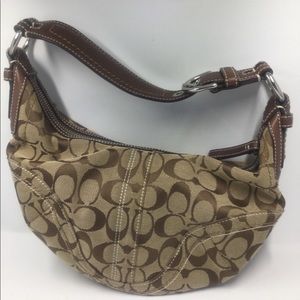 Coach Signature Brown &Tan Hobo Tote